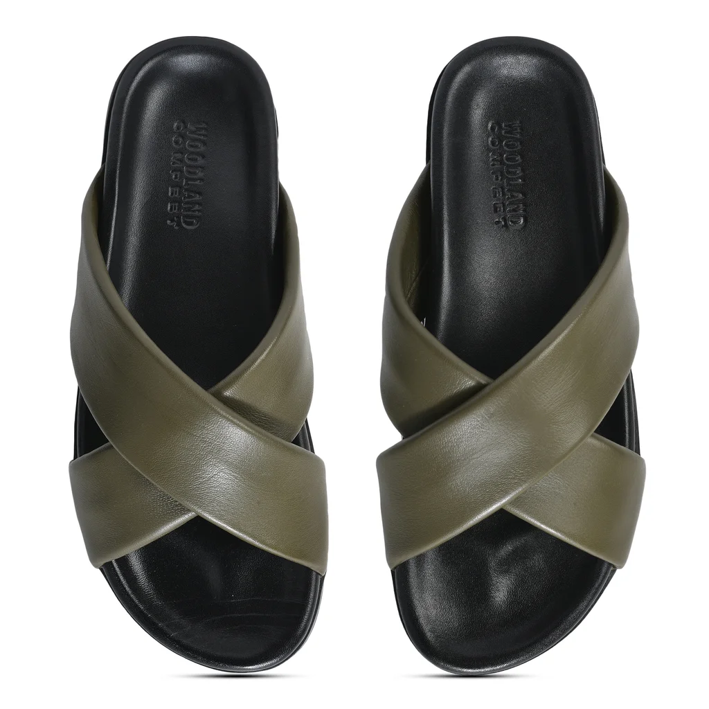 Olive Sheep Nappa Men’s Slippers by Woodland - Thumbnail 7