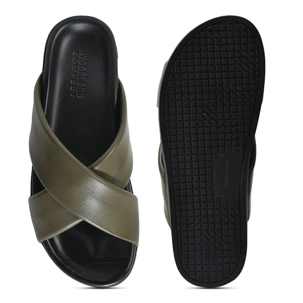 Olive Sheep Nappa Men’s Slippers by Woodland - Thumbnail 8