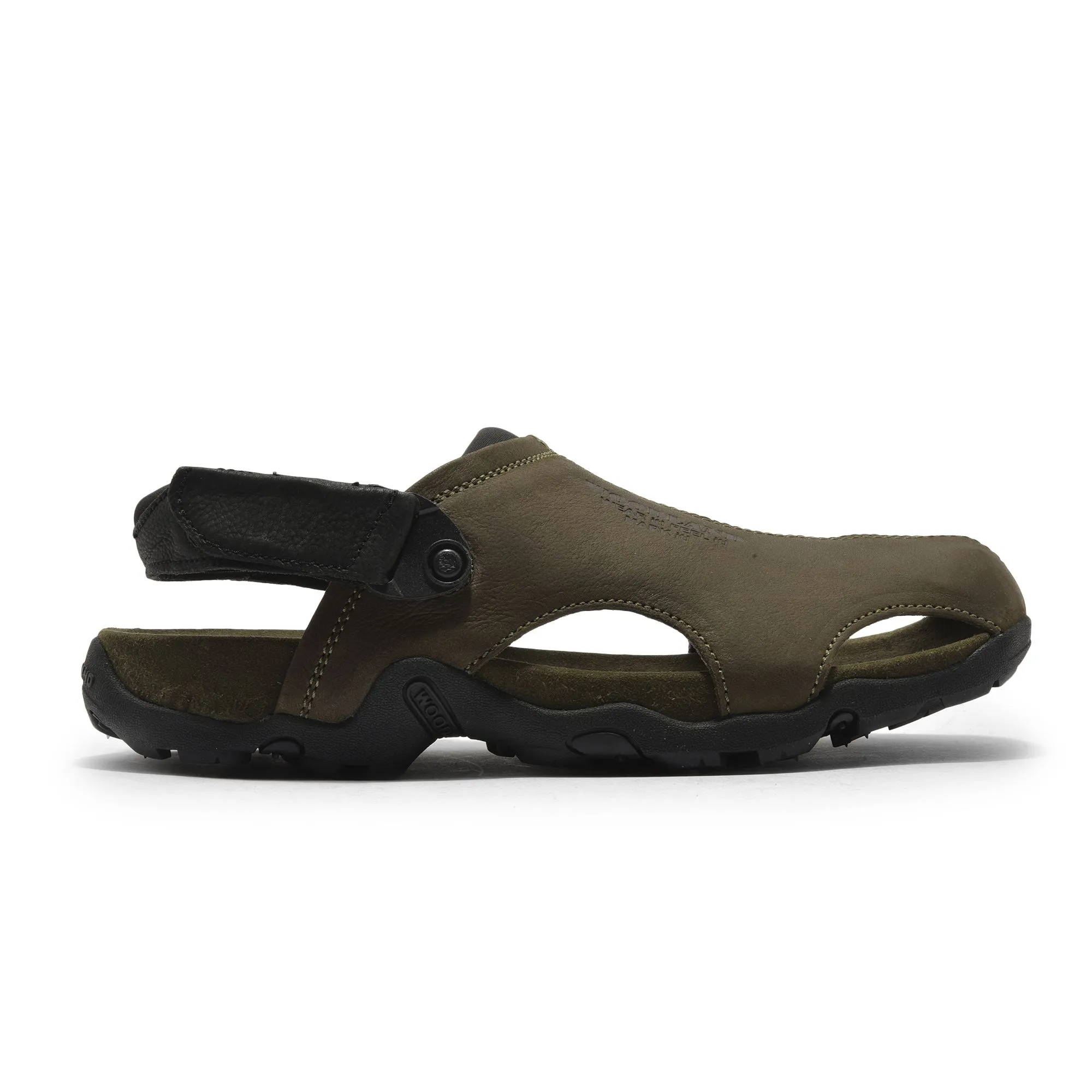 Olive green closed toe sandal - Thumbnail 1