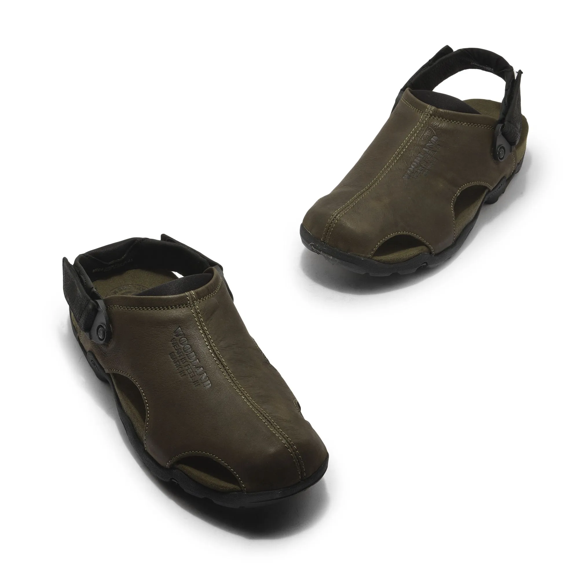 Olive green closed toe sandal - Thumbnail 2