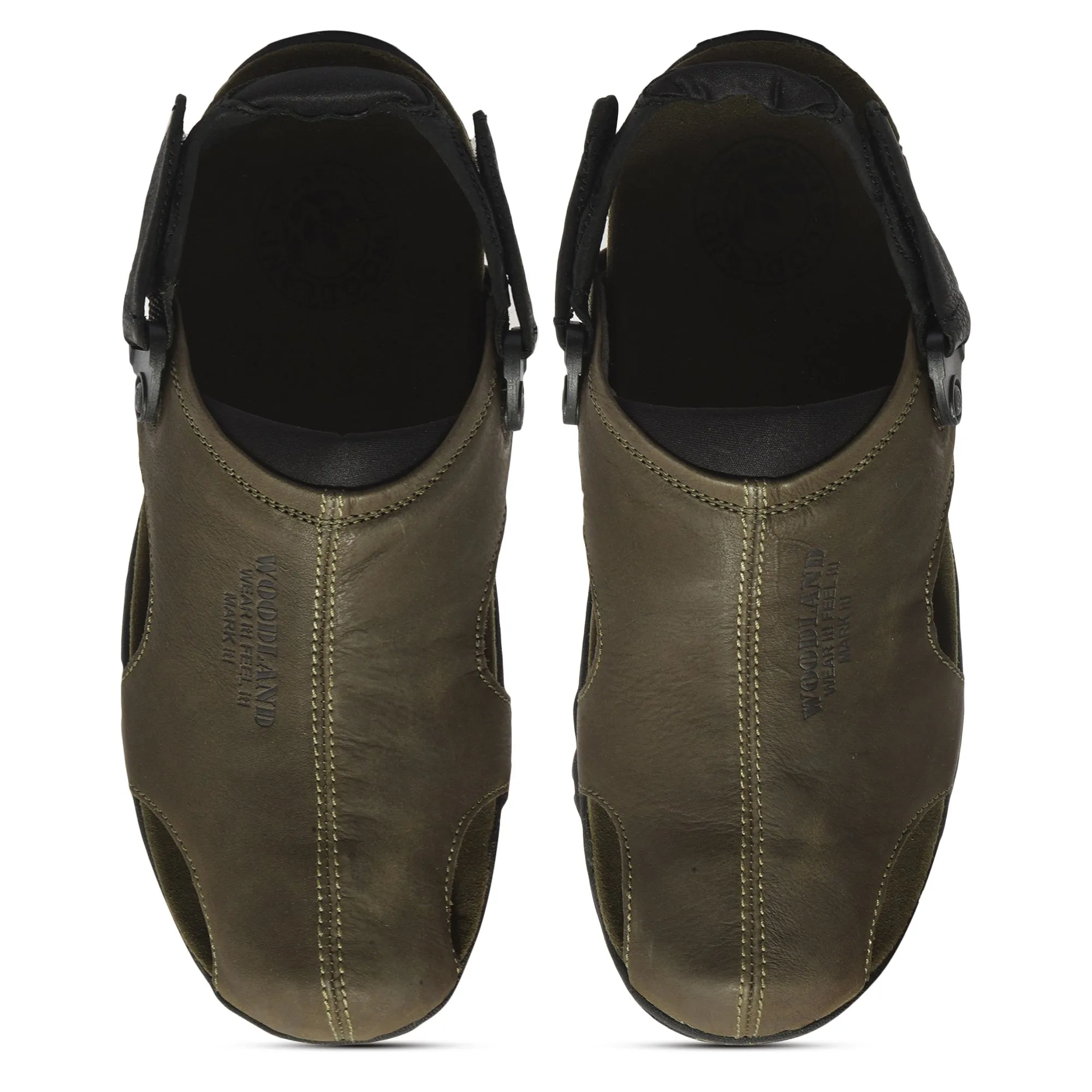 Olive green closed toe sandal - Thumbnail 3