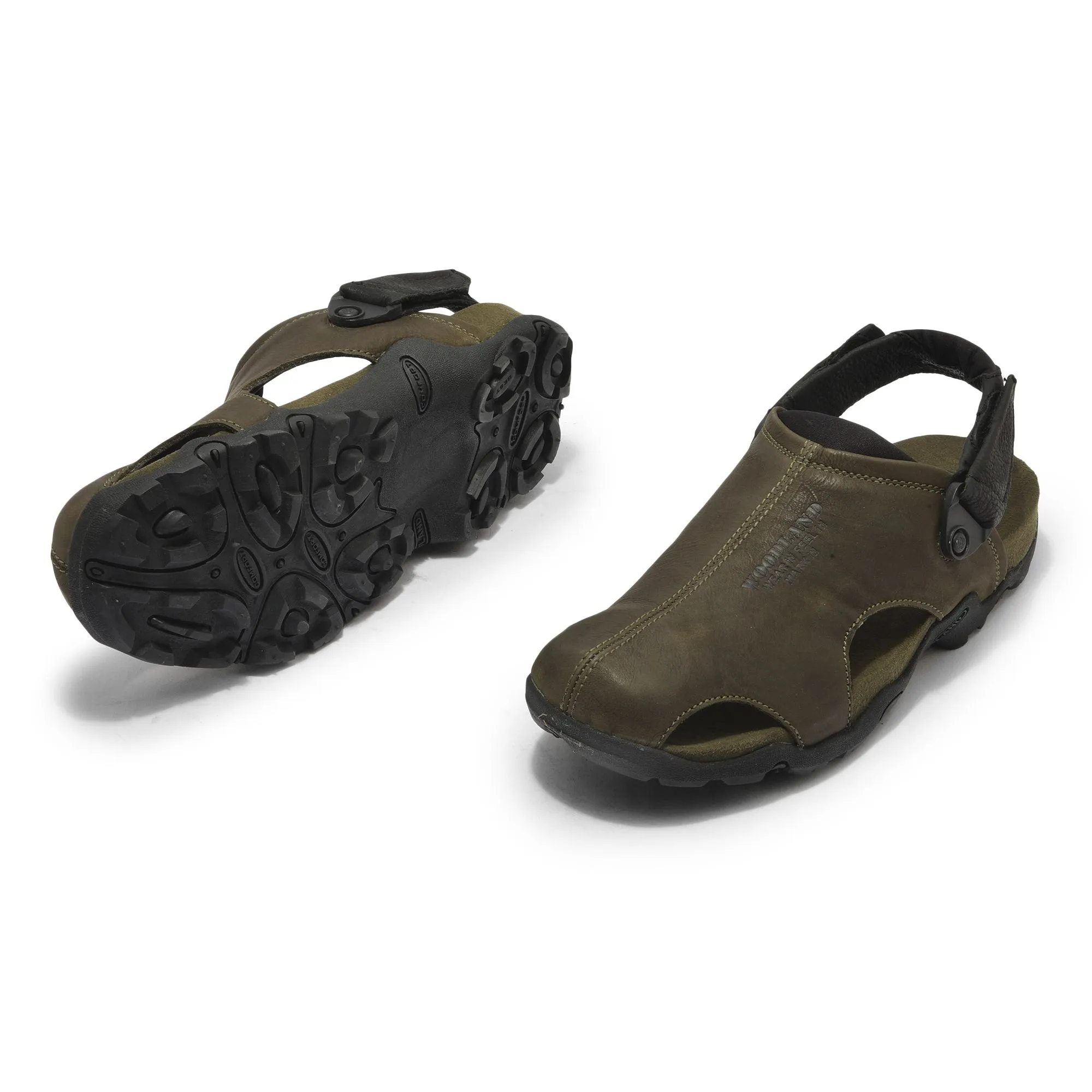 Olive green closed toe sandal - Thumbnail 4