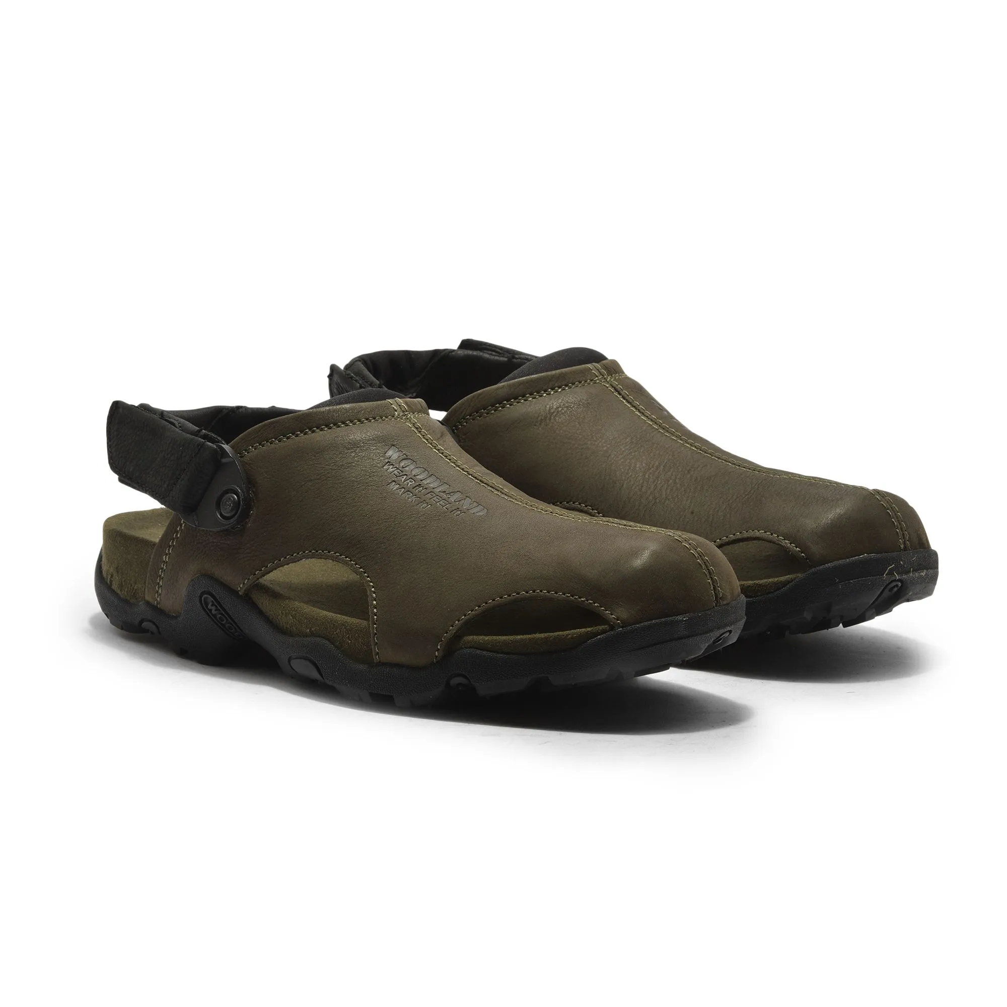 Olive green closed toe sandal - Thumbnail 6