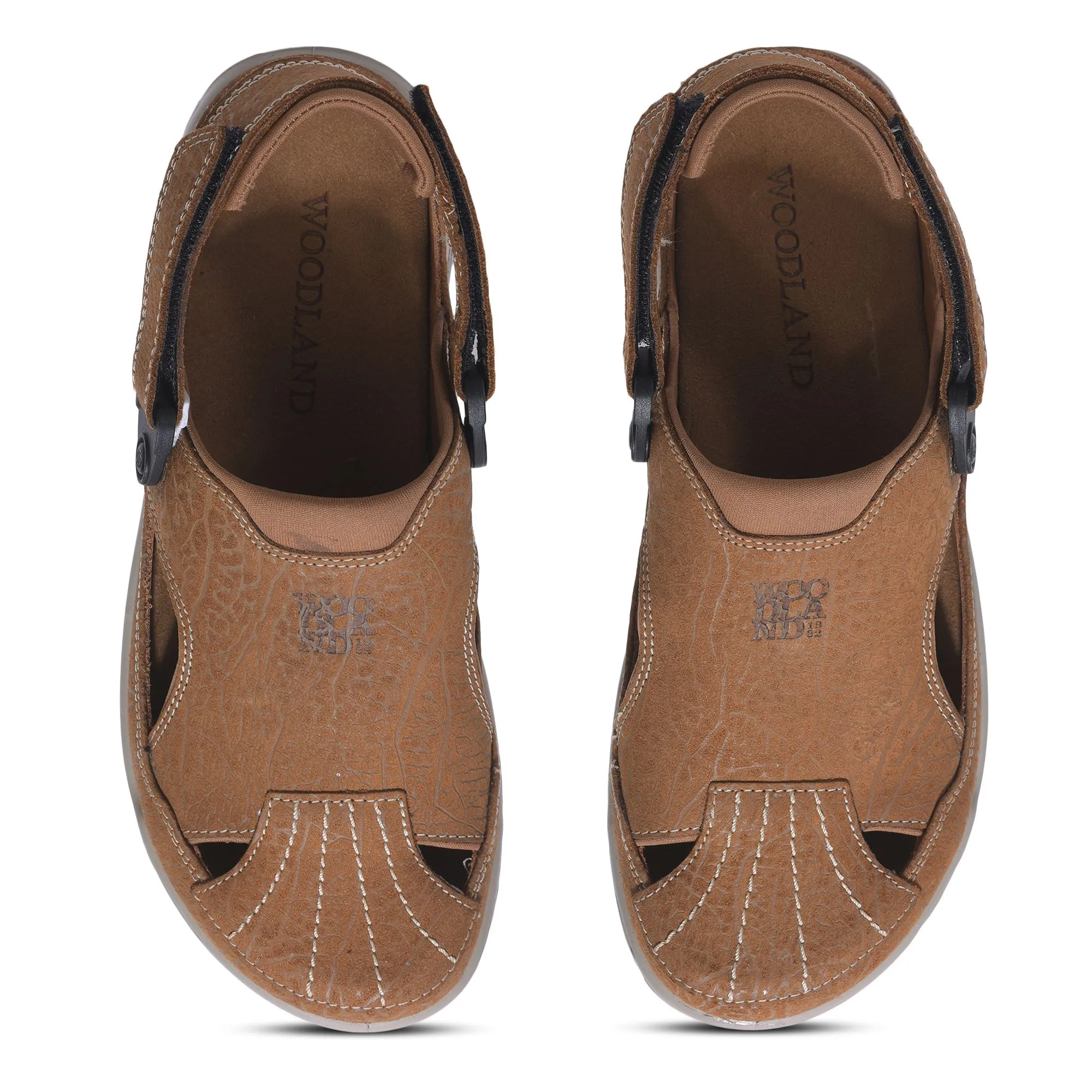 Camel closed-toe sandals for men - Thumbnail 4