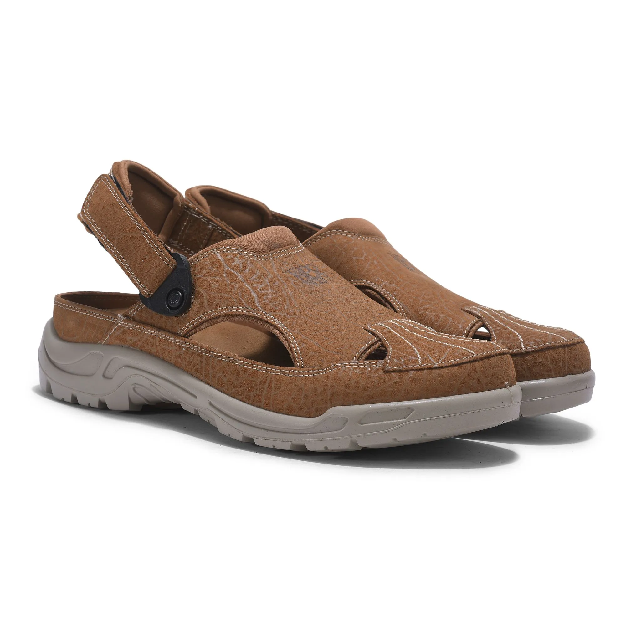 Camel closed-toe sandals for men - Thumbnail 6