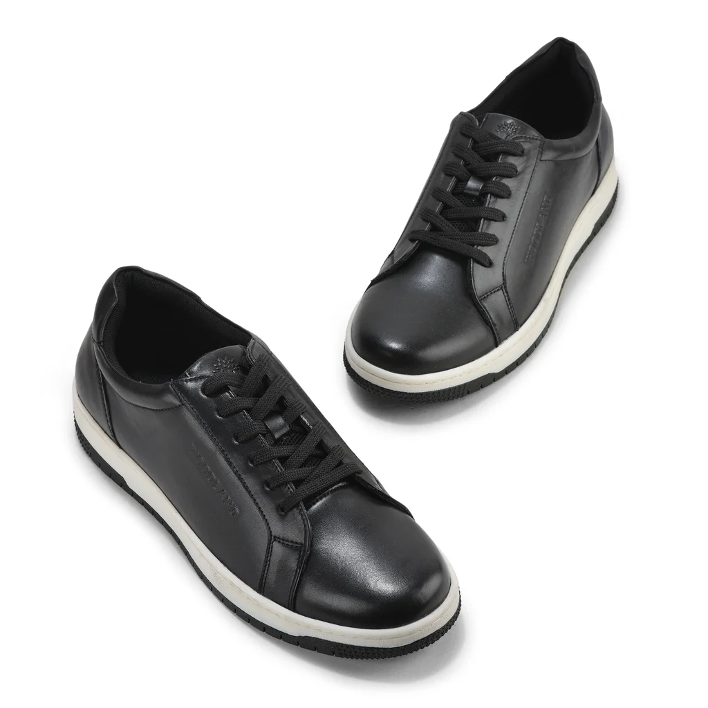 Woodland Men’s Black Softy Crust Casual Sneakers - Thumbnail 2