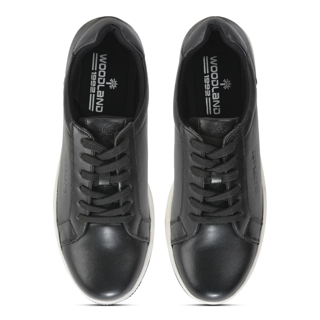 Woodland Men’s Black Softy Crust Casual Sneakers - Thumbnail 3