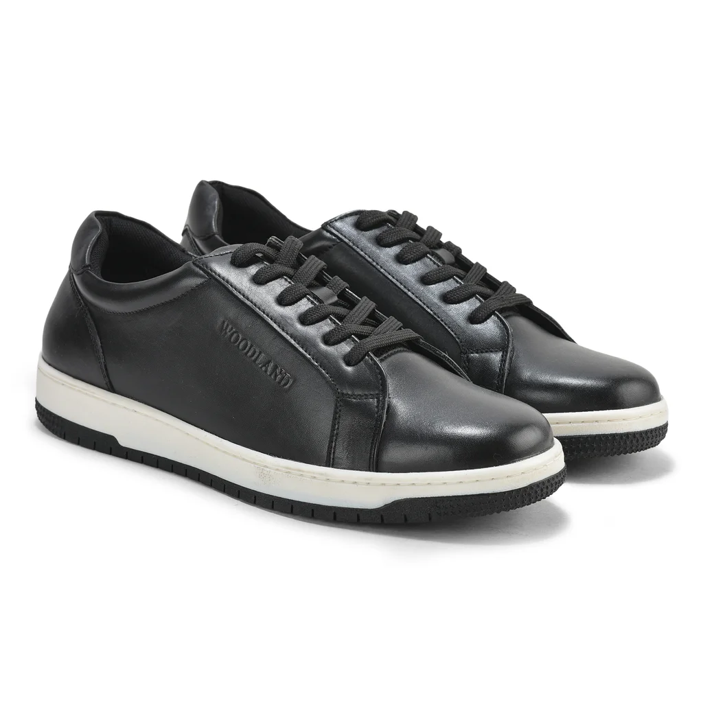 Woodland Men’s Black Softy Crust Casual Sneakers - Thumbnail 6