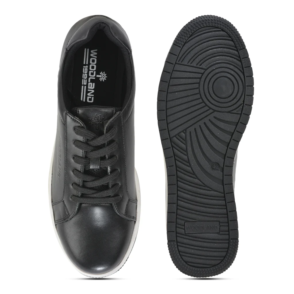 Woodland Men’s Black Softy Crust Casual Sneakers - Thumbnail 7