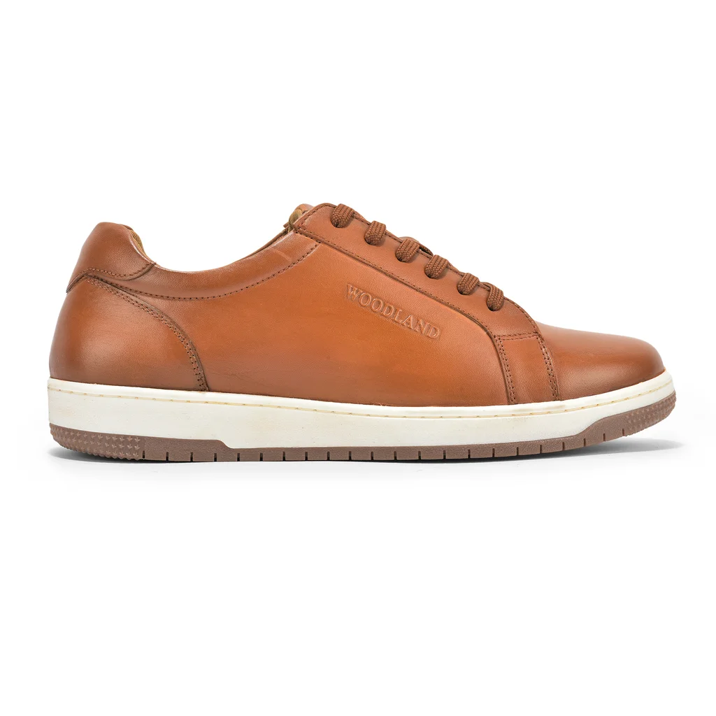 Woodland Men’s Tan Softy Crust Casual Sneakers - Image 1