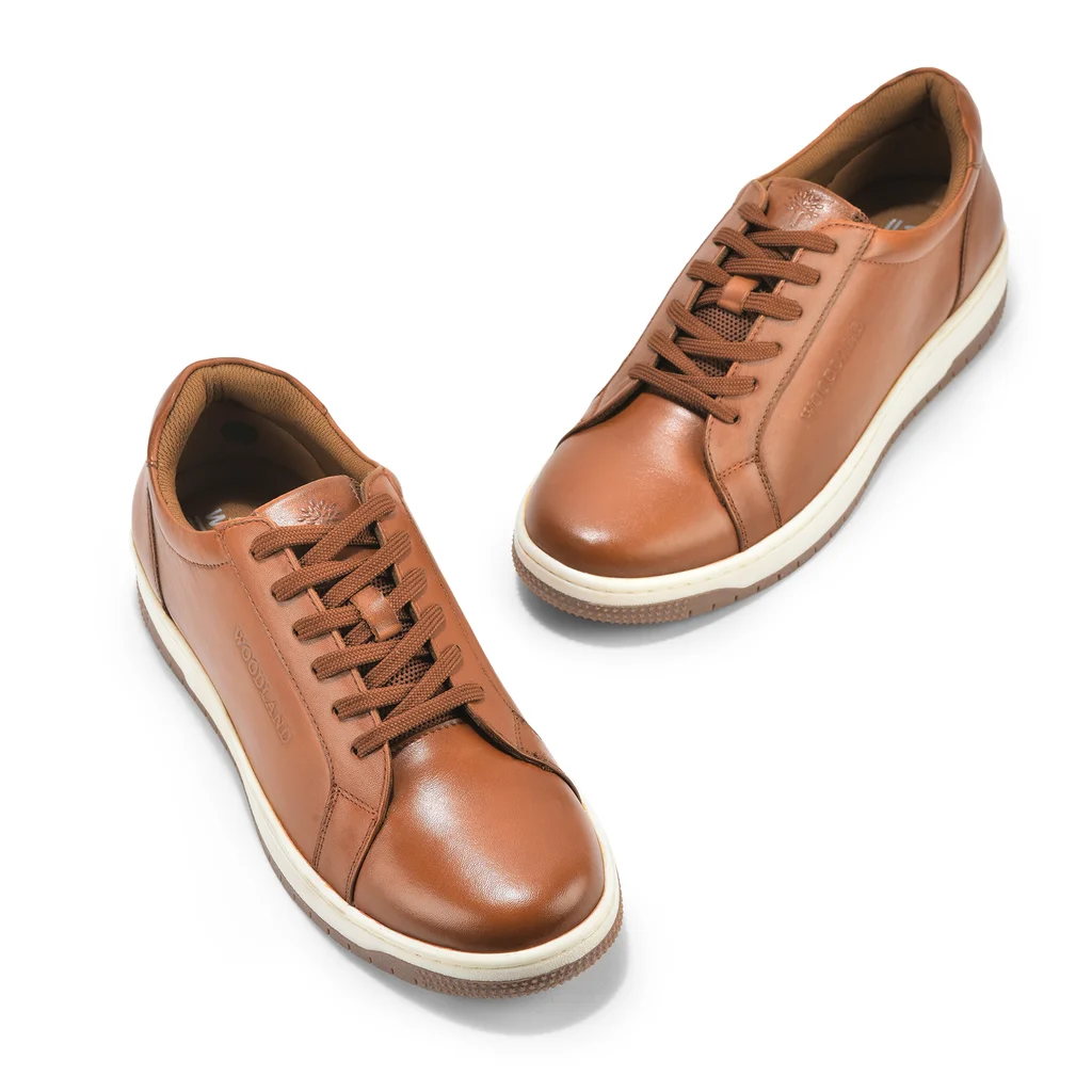 Woodland Men’s Tan Softy Crust Casual Sneakers - Thumbnail 2