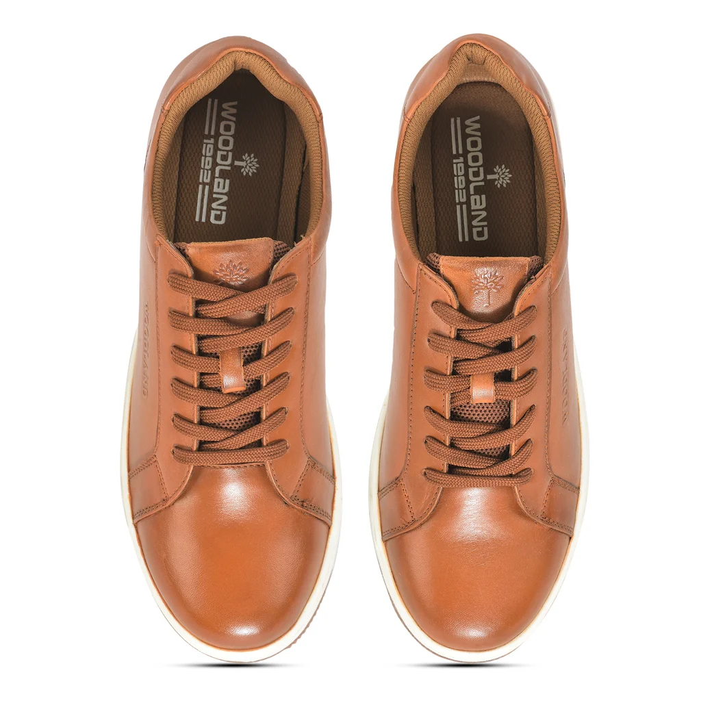 Woodland Men’s Tan Softy Crust Casual Sneakers - Thumbnail 3