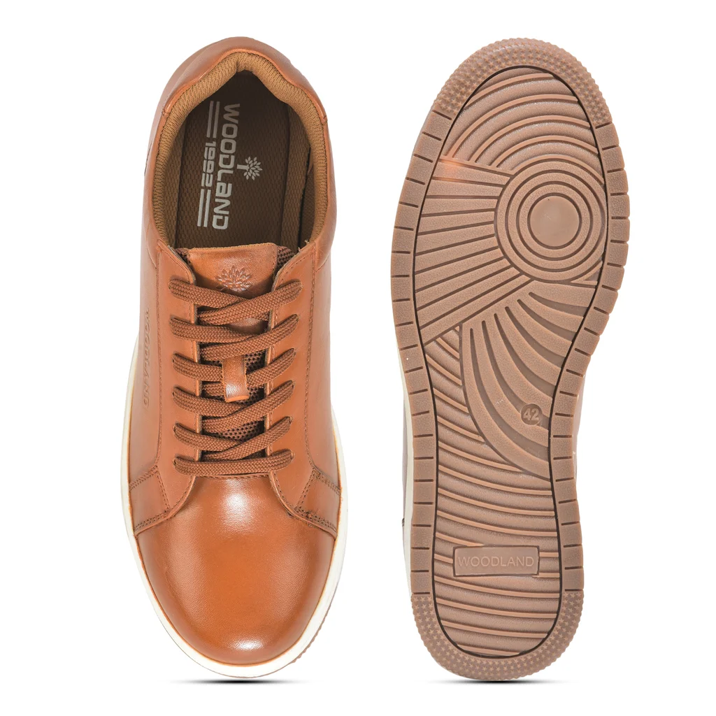 Woodland Men’s Tan Softy Crust Casual Sneakers - Thumbnail 7