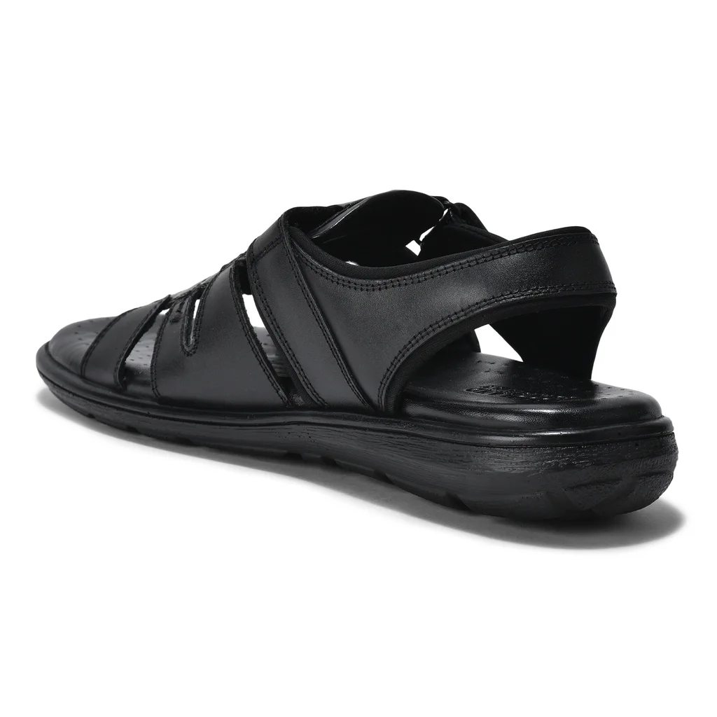 Classic Black Softy Crust Men’s Sandals by Woodland - Thumbnail 6