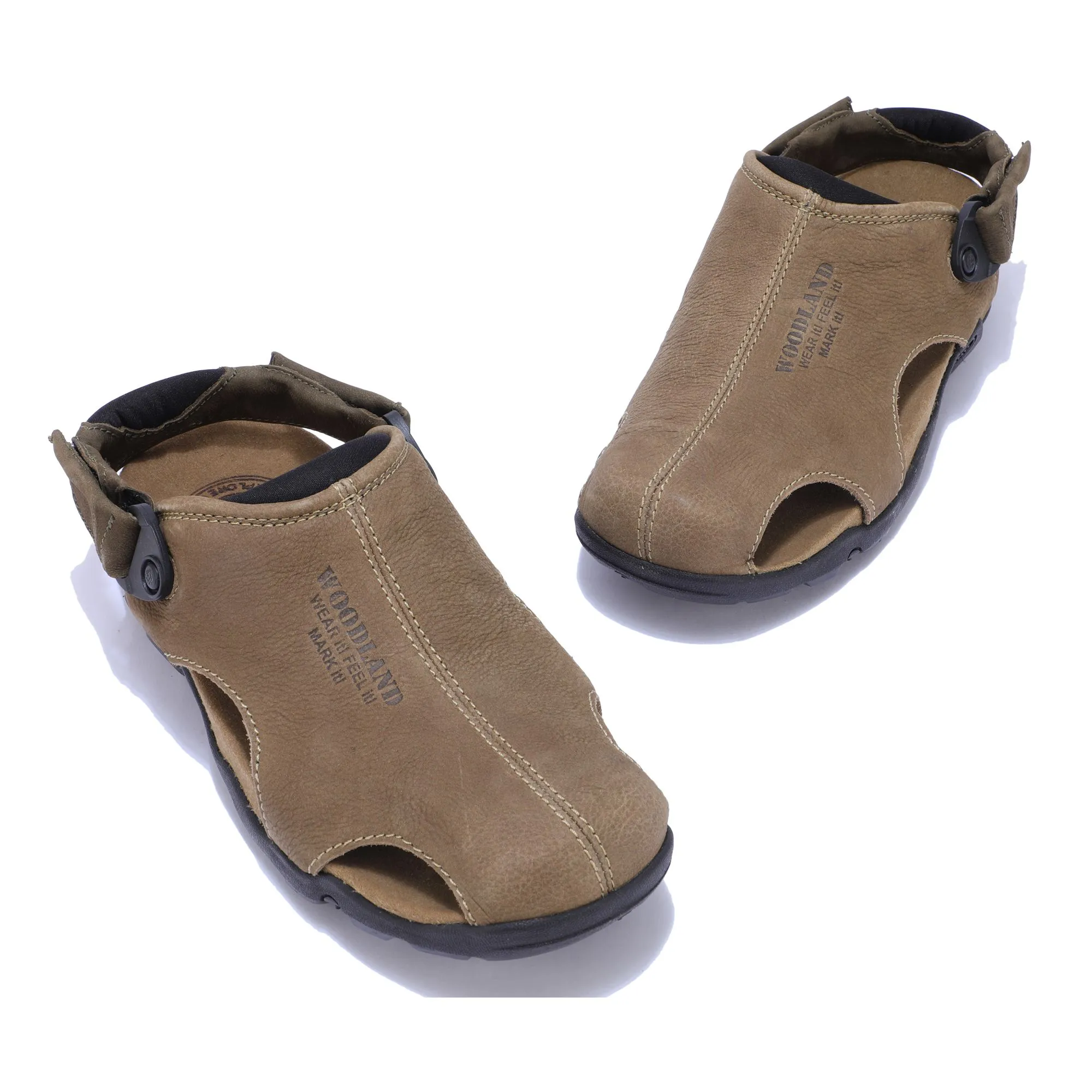 Khaki closed toe sandals - Thumbnail 2