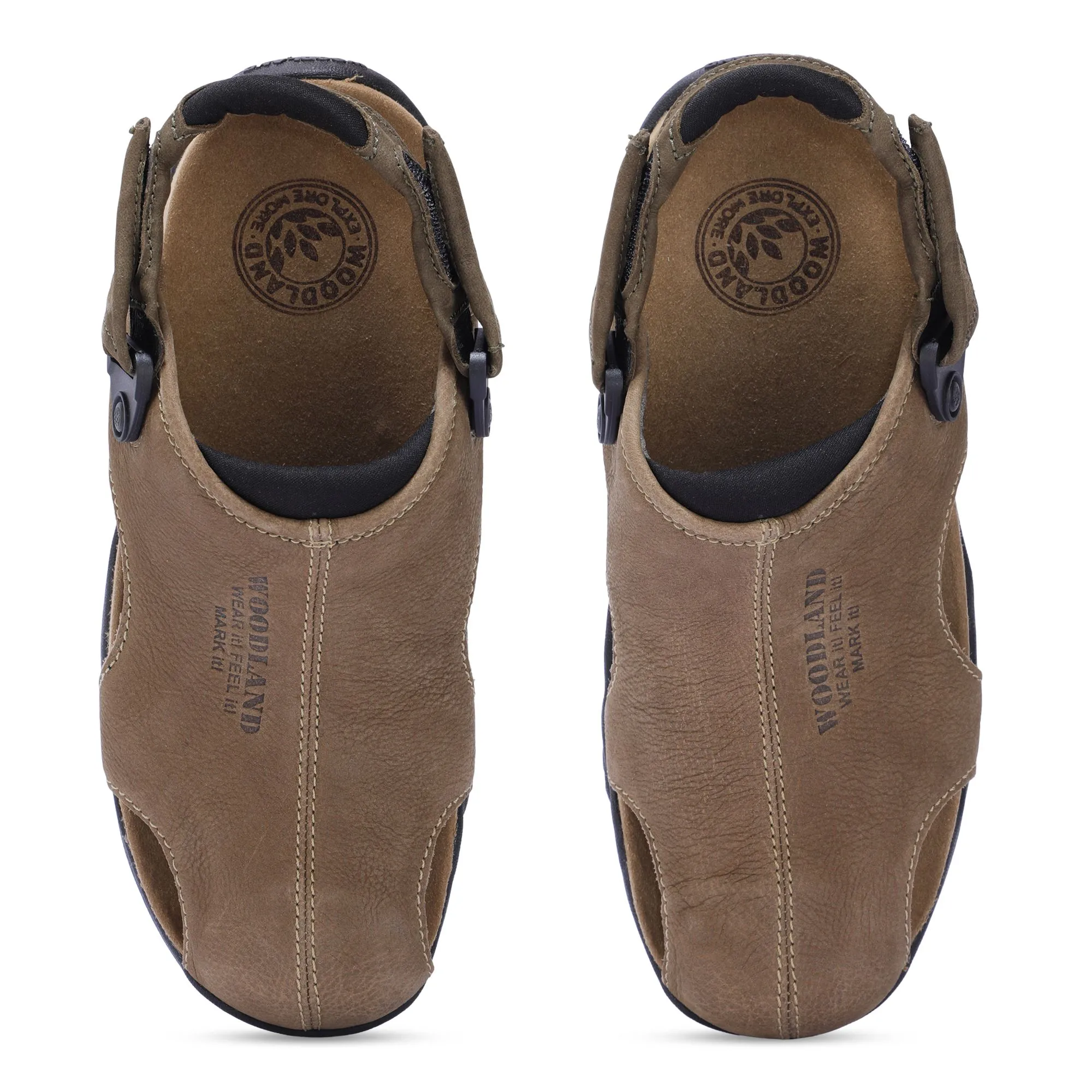 Khaki closed toe sandals - Thumbnail 3