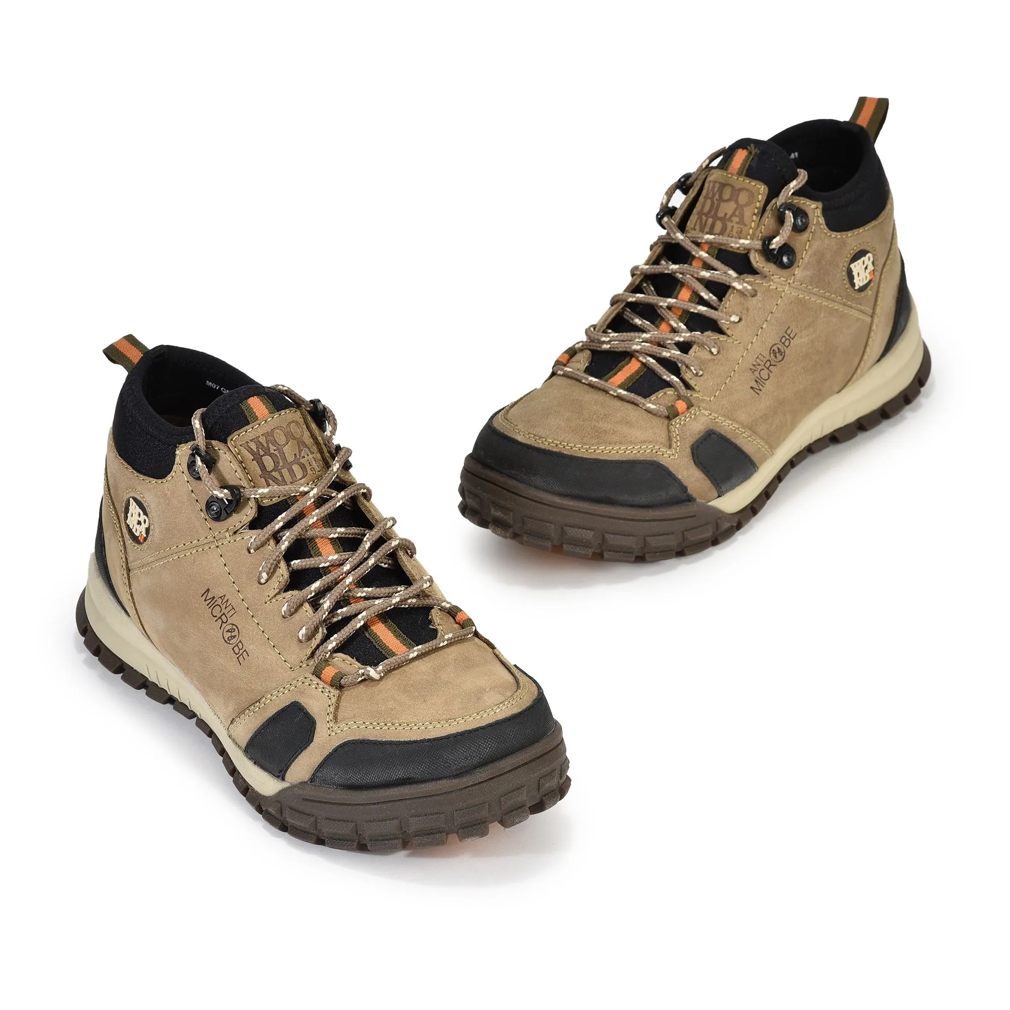 Khaki high ankle shoes for men - Thumbnail 2