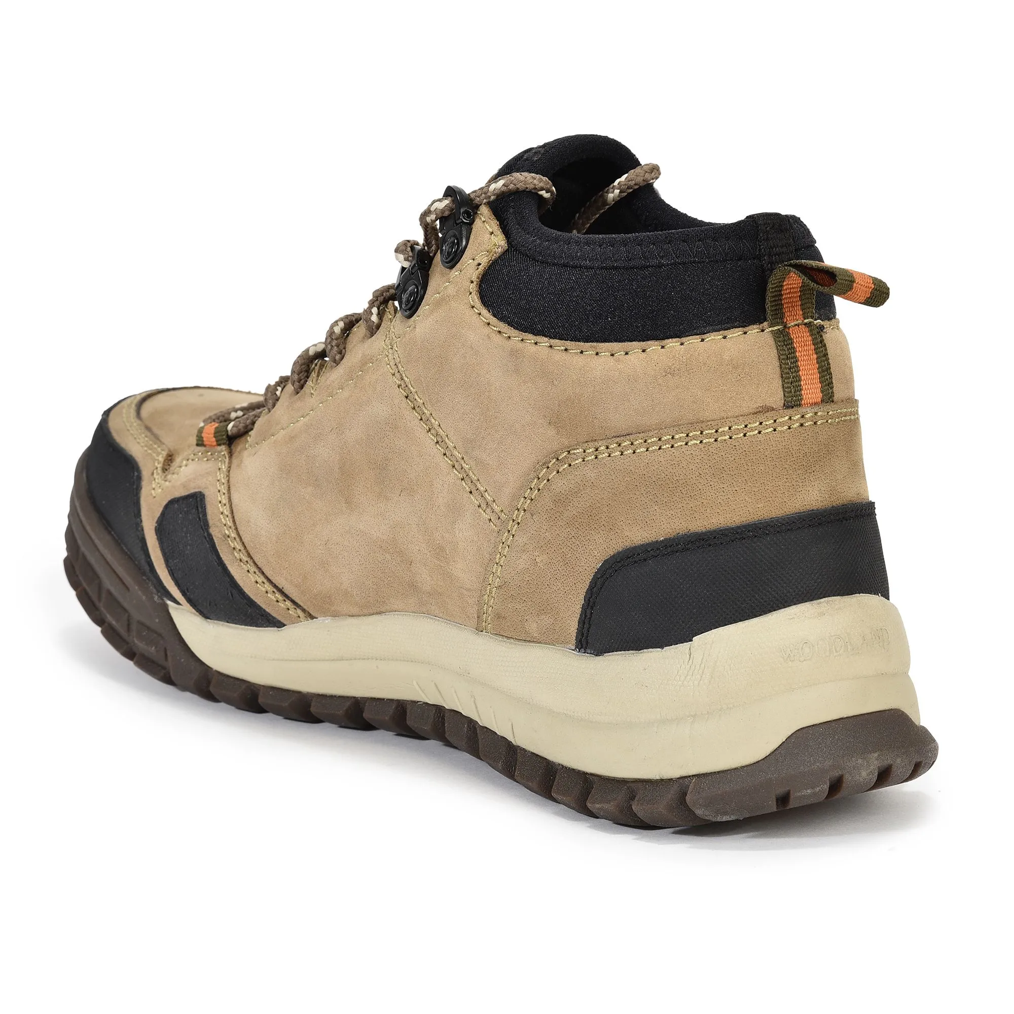 Khaki high ankle shoes for men - Thumbnail 5
