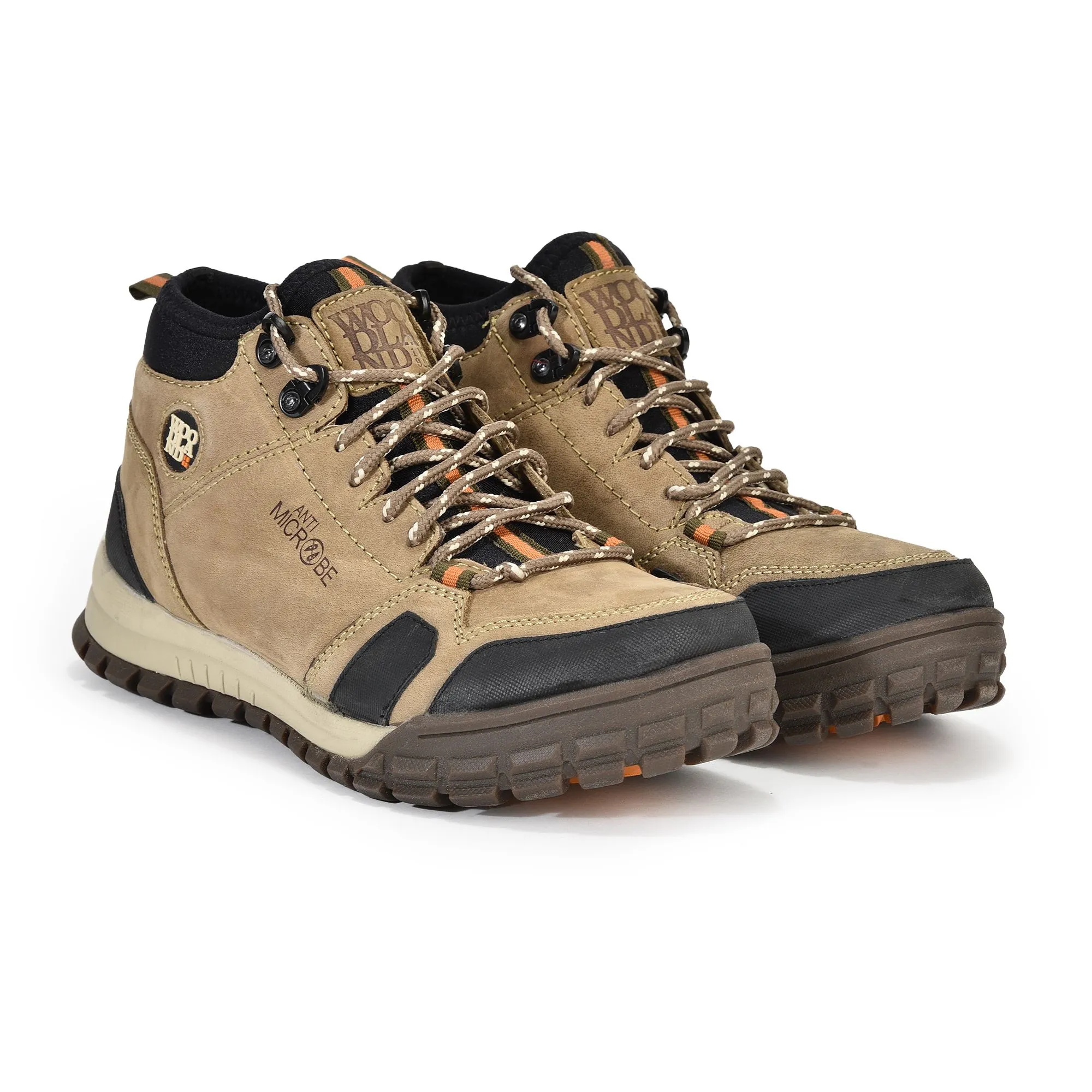 Khaki high ankle shoes for men - Thumbnail 6