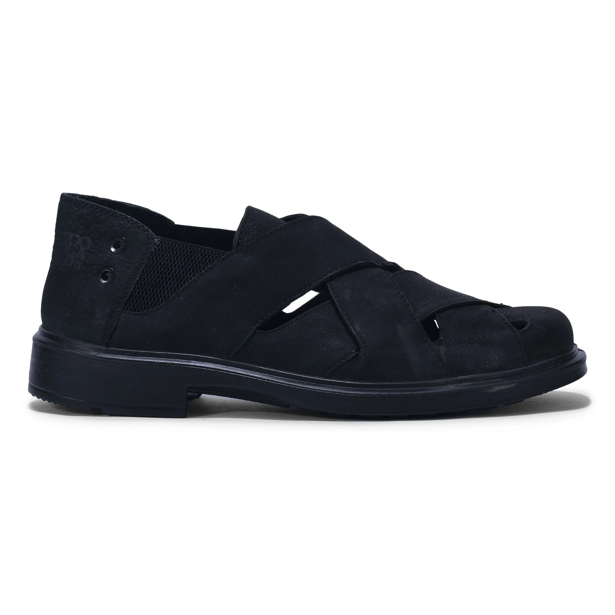 Black closed toe sandal for men - Thumbnail 1