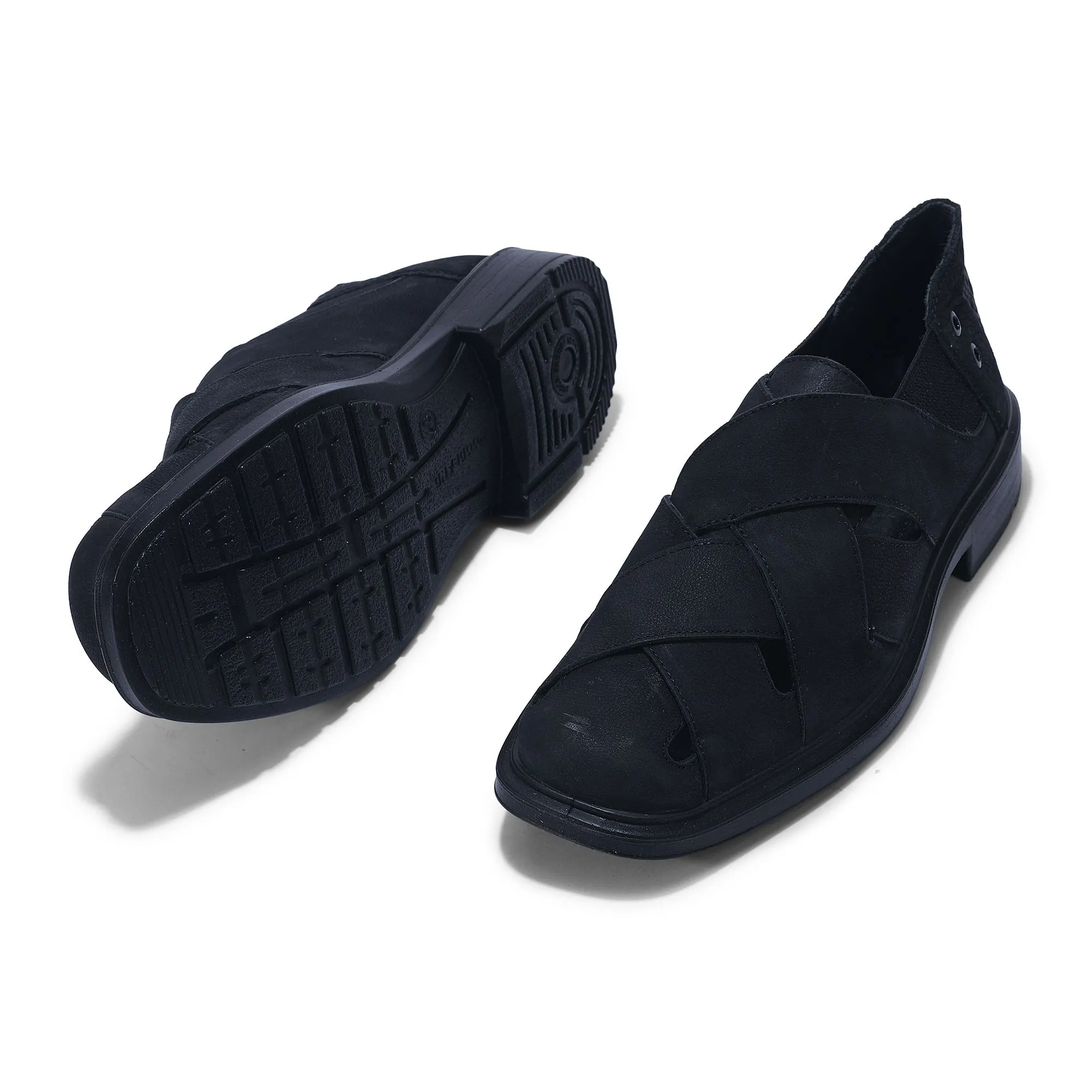 Black closed toe sandal for men - Thumbnail 4