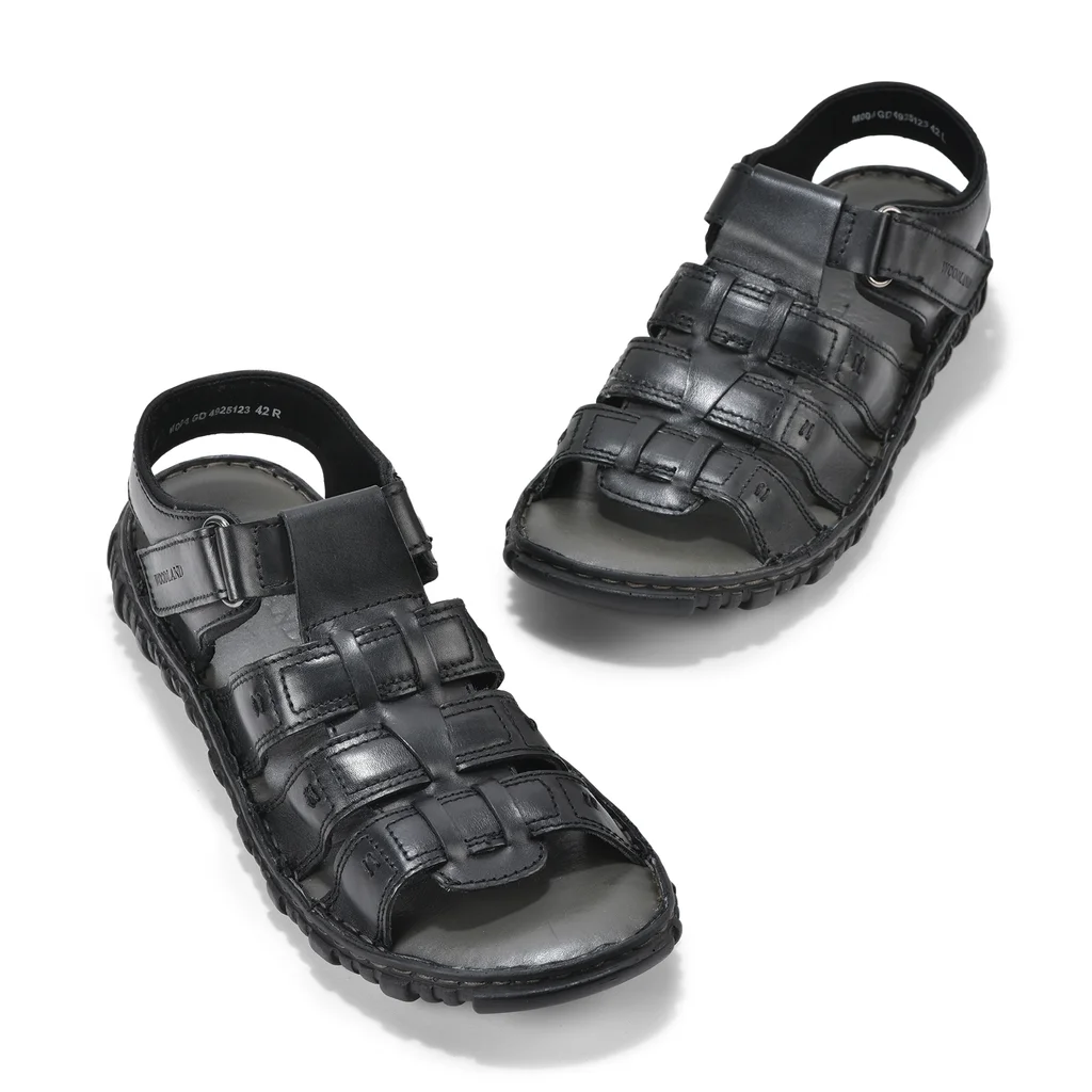 Men’s Black Strappy Sandals 
