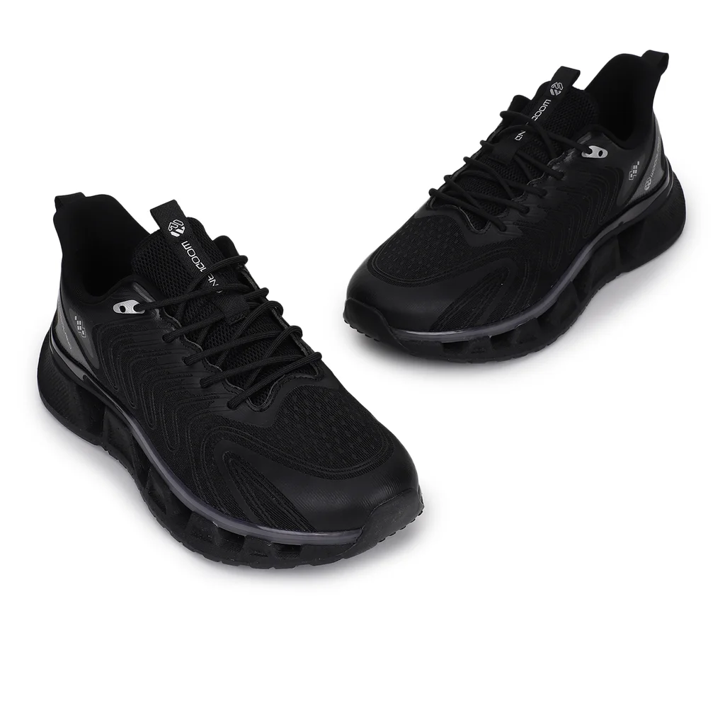 Black Sports Shoes for Men - Thumbnail 2