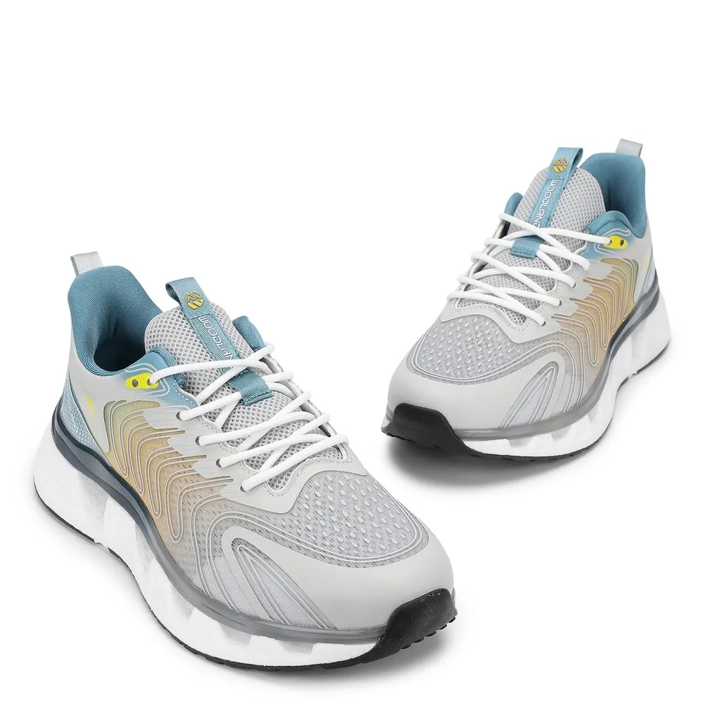 Lgrey/Yellow Sports Shoes for Men - Thumbnail 2