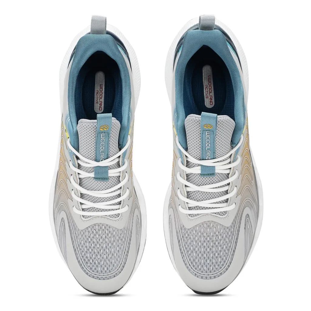 Lgrey/Yellow Sports Shoes for Men - Thumbnail 4