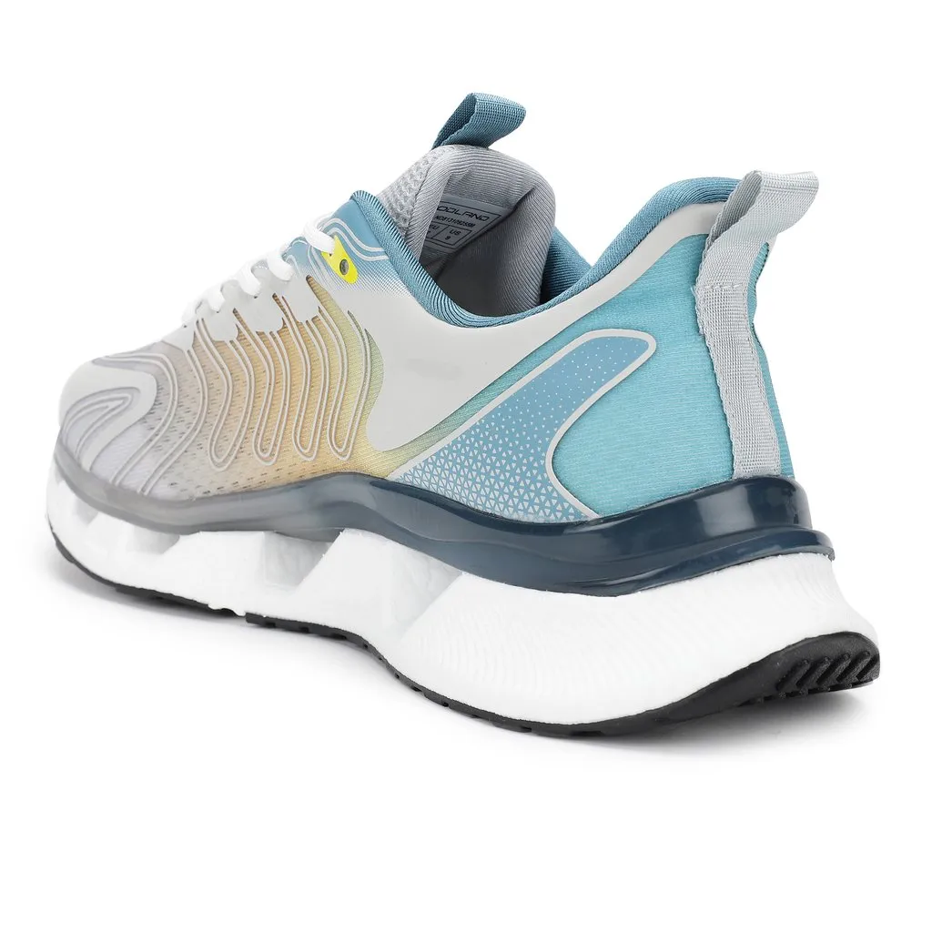 Lgrey/Yellow Sports Shoes for Men - Thumbnail 5