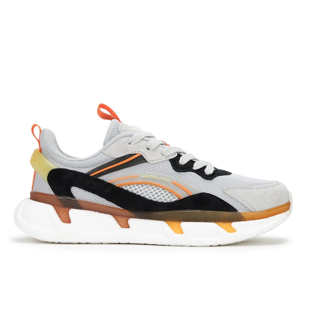 Lgrey/Orange Sports Shoes for Men - Image 1