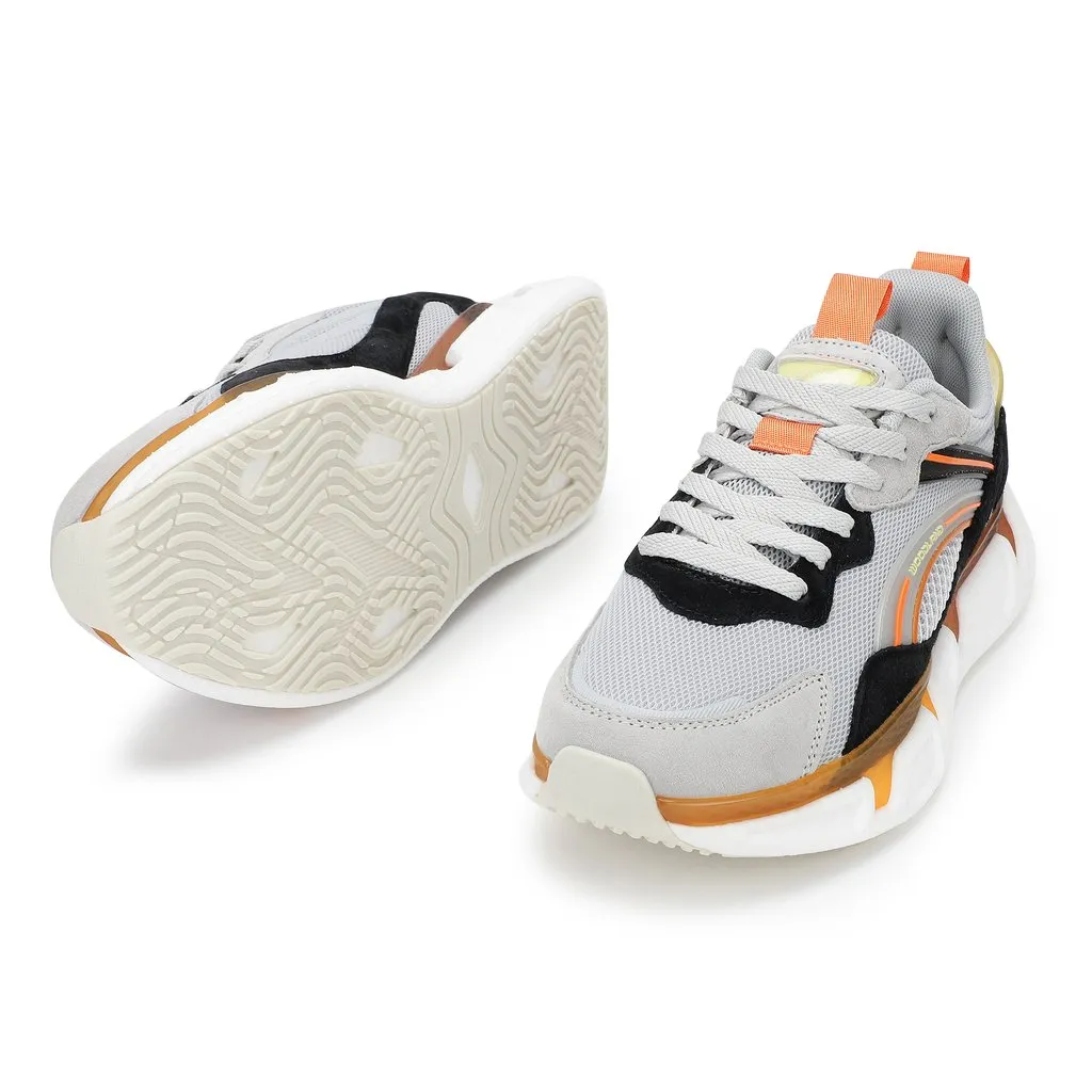 Lgrey/Orange Sports Shoes for Men - Thumbnail 3