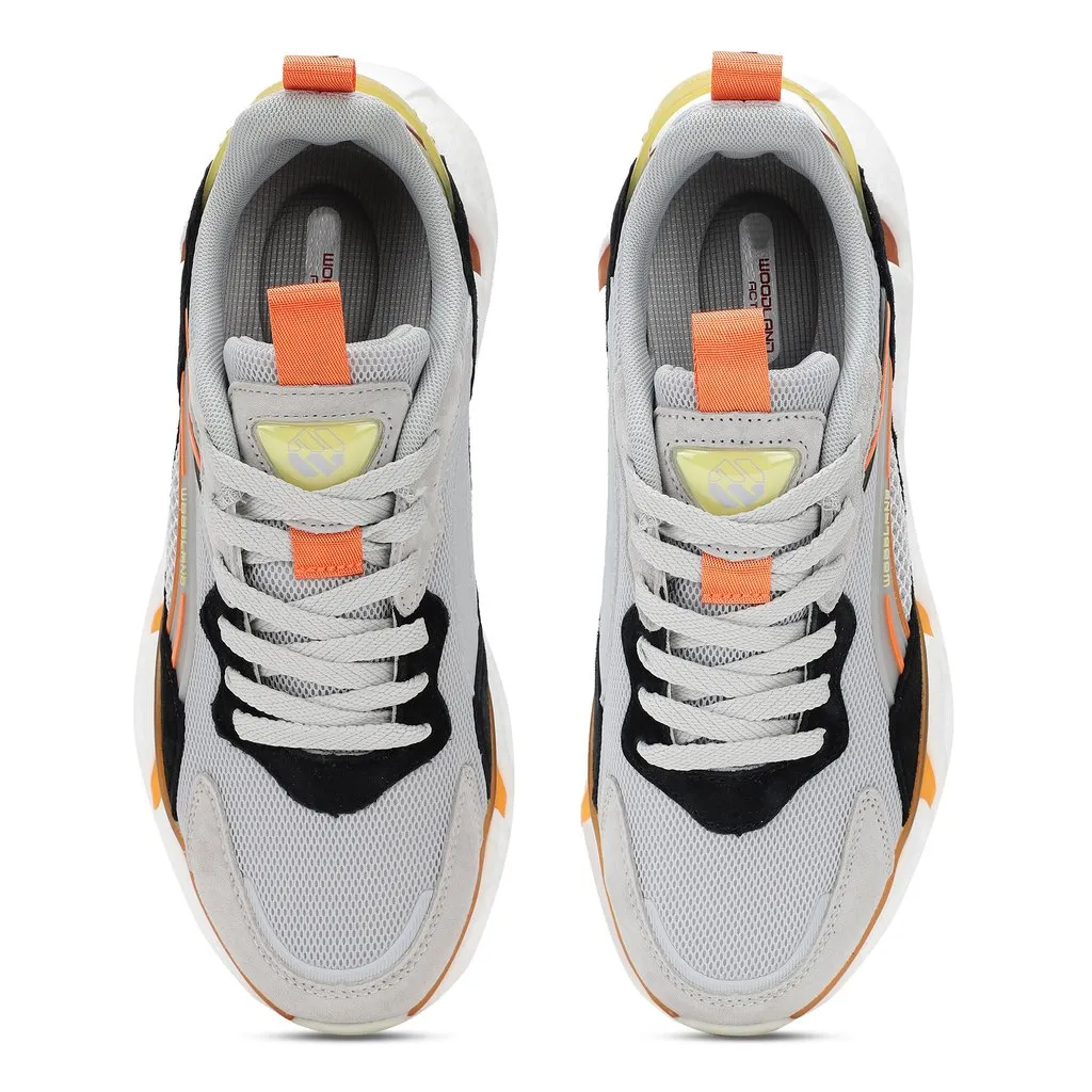 Lgrey/Orange Sports Shoes for Men - Thumbnail 4