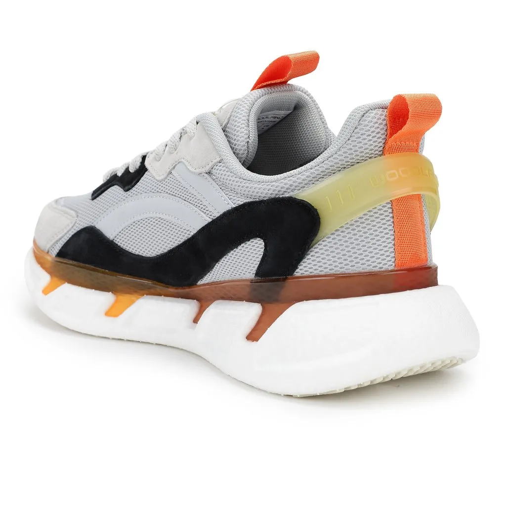 Lgrey/Orange Sports Shoes for Men - Thumbnail 5