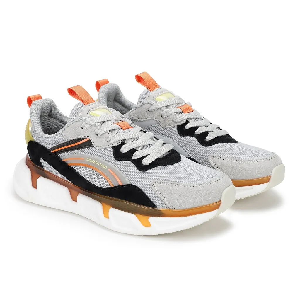 Lgrey/Orange Sports Shoes for Men - Thumbnail 6