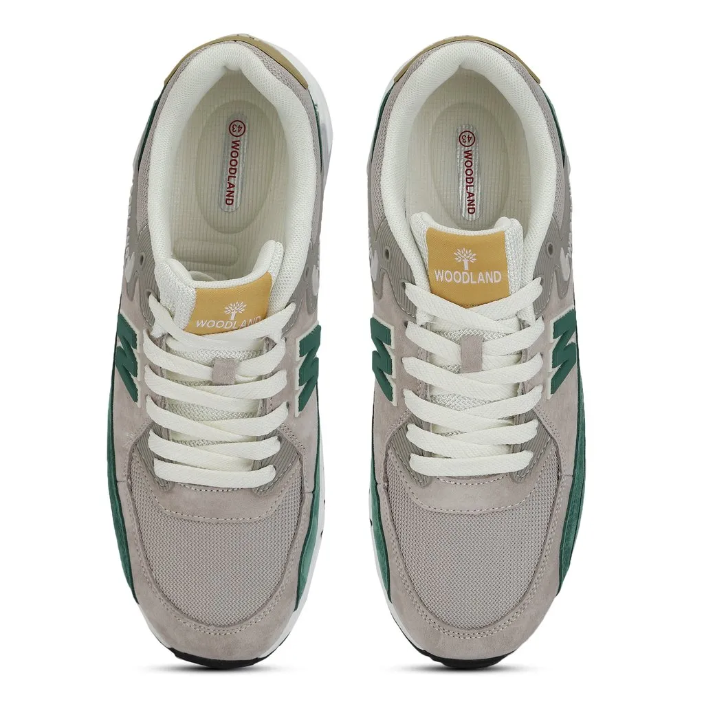 Woodland Men Grey/Green Lightweight Mesh Sneakers - Thumbnail 6