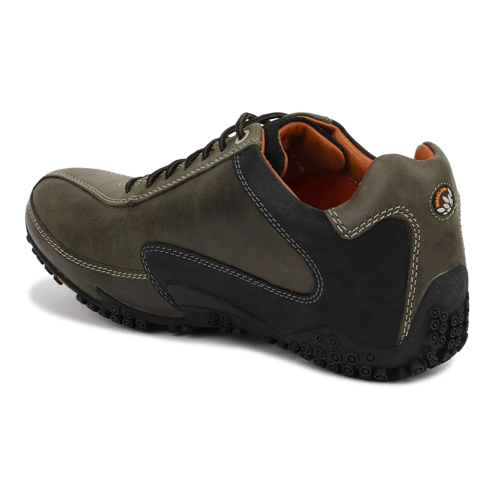 Olive Green Nubuk Milled Granite Mens Casuals Laces - Thumbnail 5