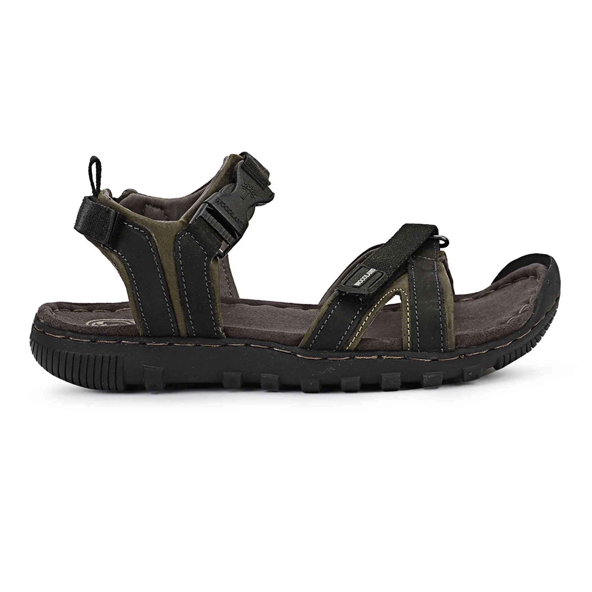 Olive Green Nubuk Milled Granite Mens Sandal - Thumbnail 1