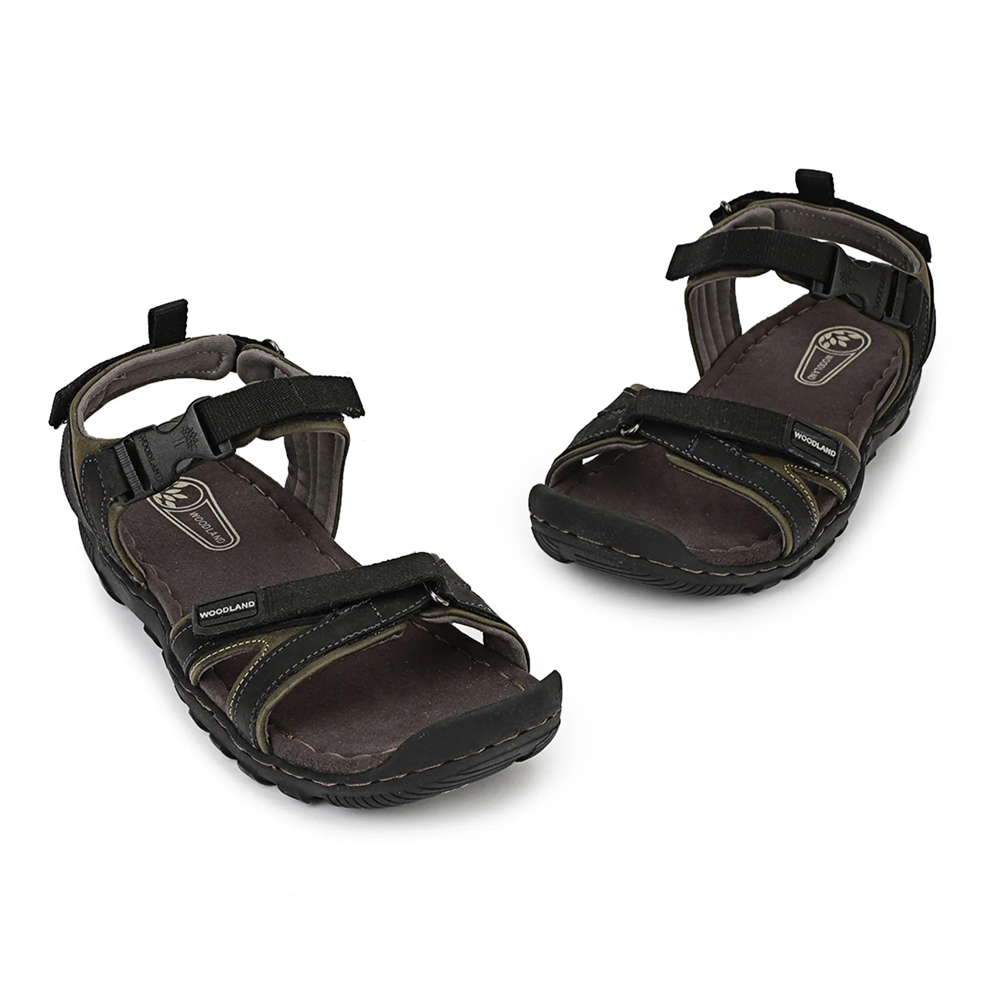 Olive Green Nubuk Milled Granite Mens Sandal - Thumbnail 2