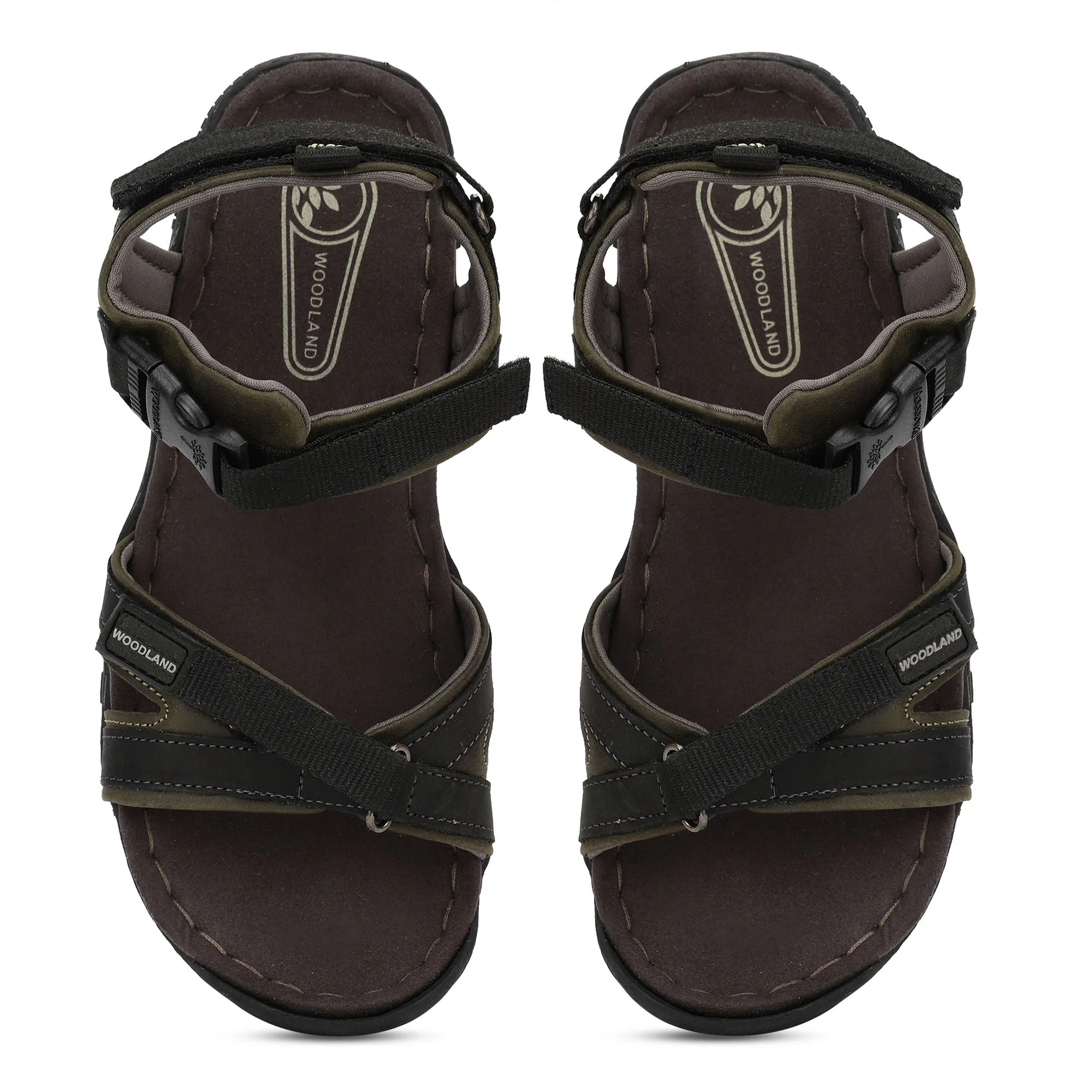Olive Green Nubuk Milled Granite Mens Sandal - Thumbnail 3