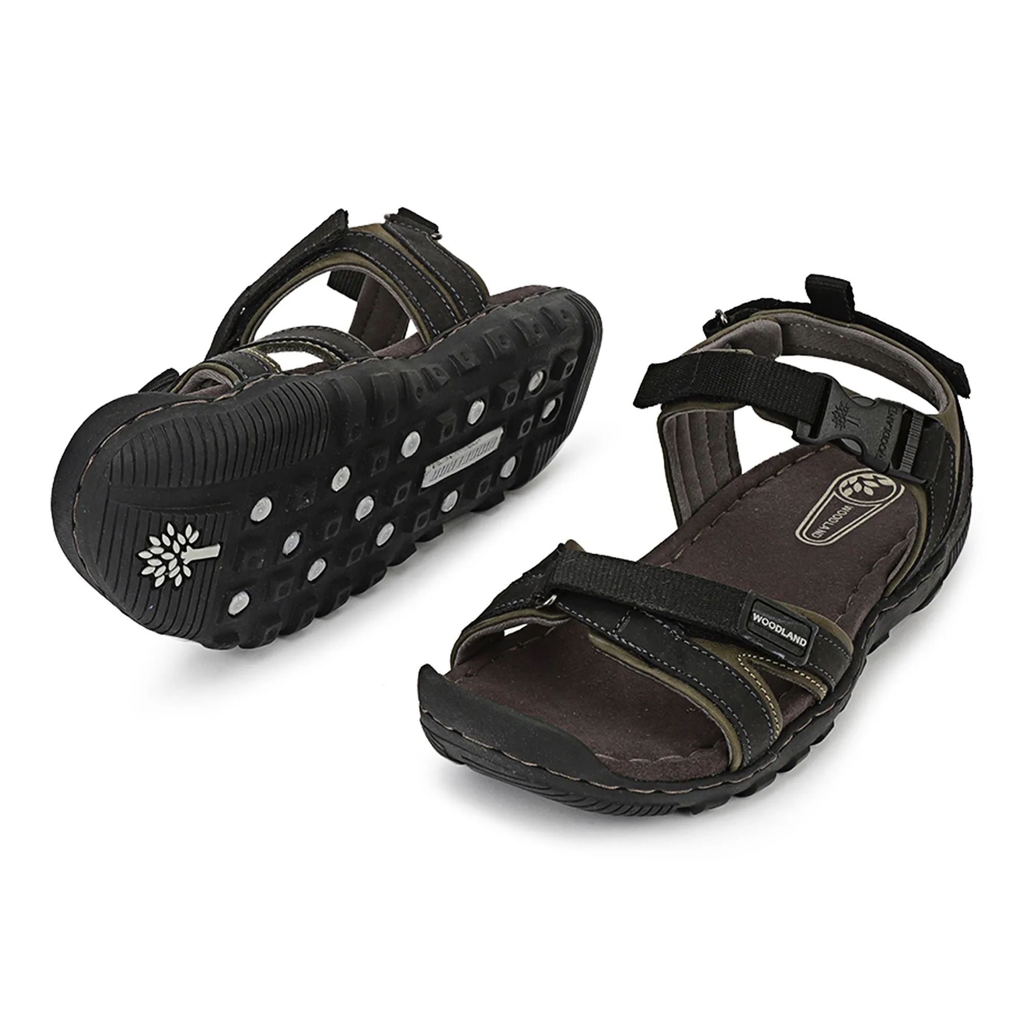Olive Green Nubuk Milled Granite Mens Sandal - Thumbnail 4