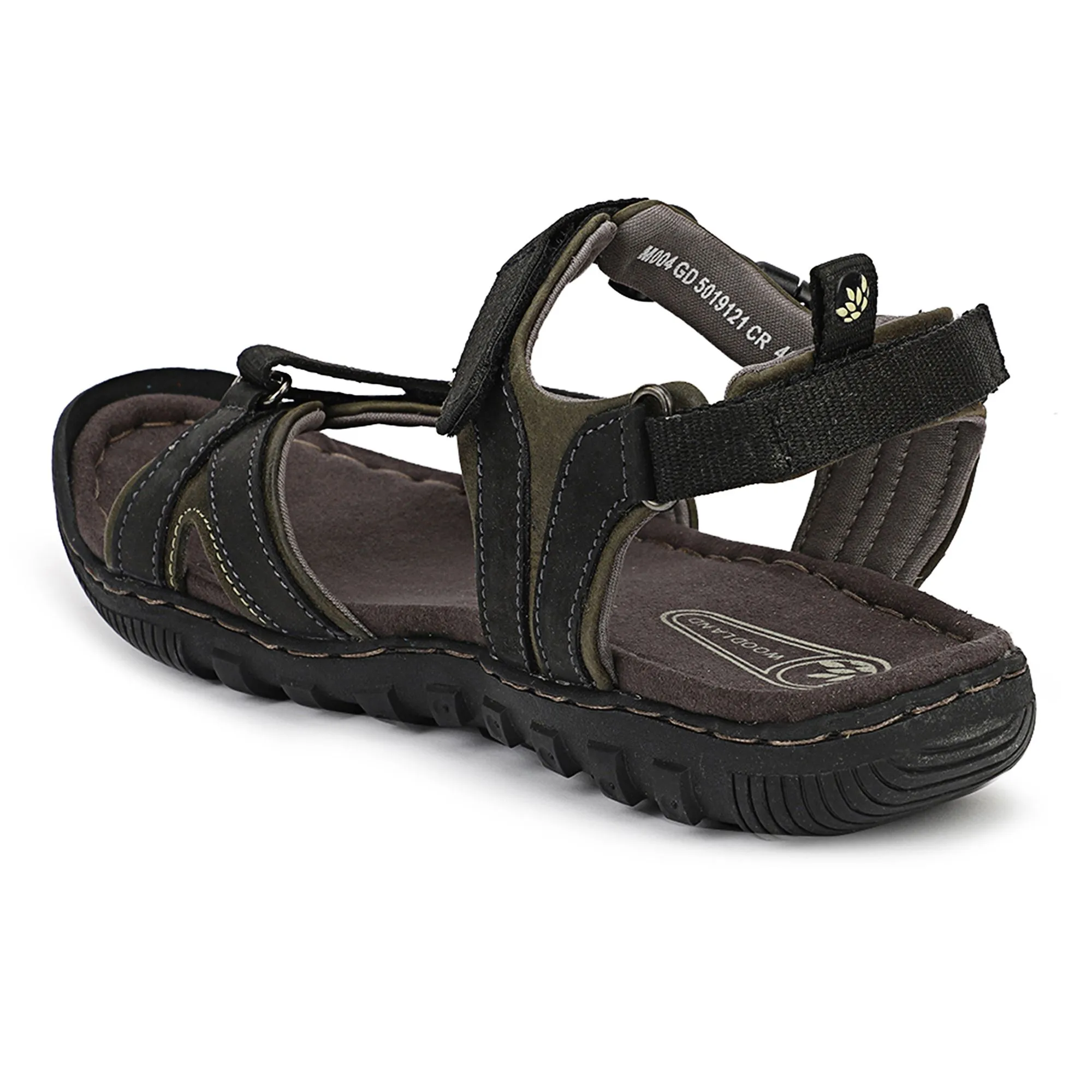 Olive Green Nubuk Milled Granite Mens Sandal - Thumbnail 5