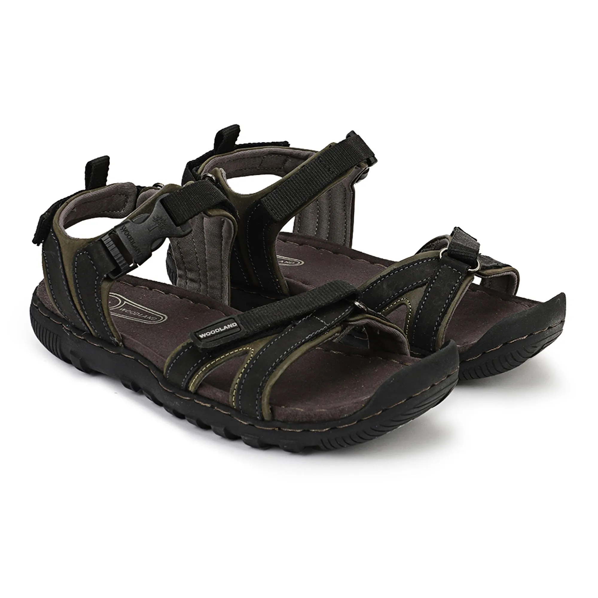 Olive Green Nubuk Milled Granite Mens Sandal - Thumbnail 6