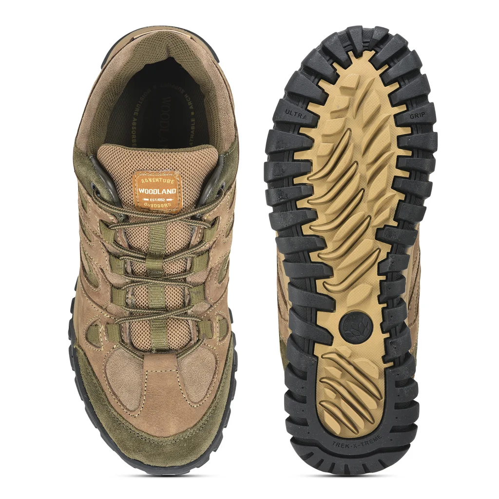 Woodland Men’s Khaki Lace-Up Casual Shoes - Thumbnail 8