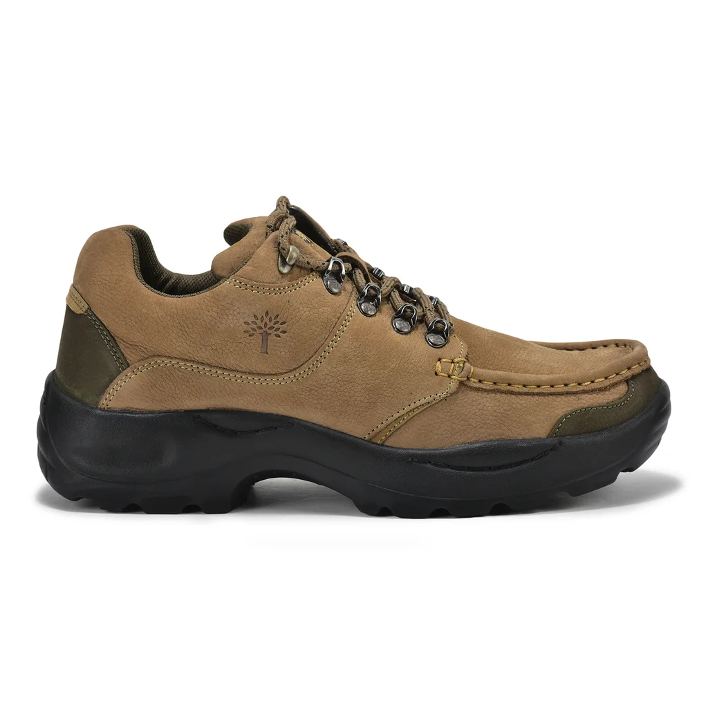 Men’s Khaki Colored Casual Shoes with PU Sole - Thumbnail 1