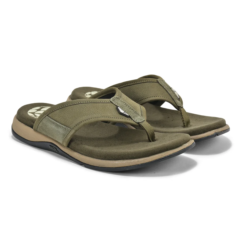 Woodland Men’s Olive Green Rubber Slippers - Thumbnail 1