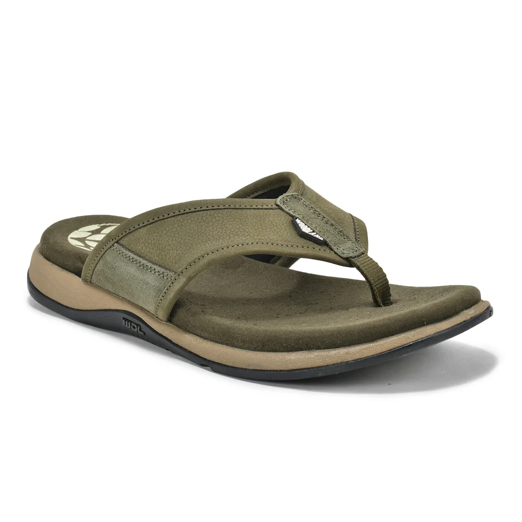 Woodland Men’s Olive Green Rubber Slippers - Thumbnail 2
