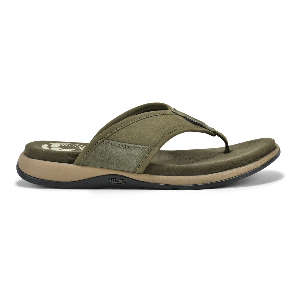 Woodland Men’s Olive Green Rubber Slippers - Thumbnail 3