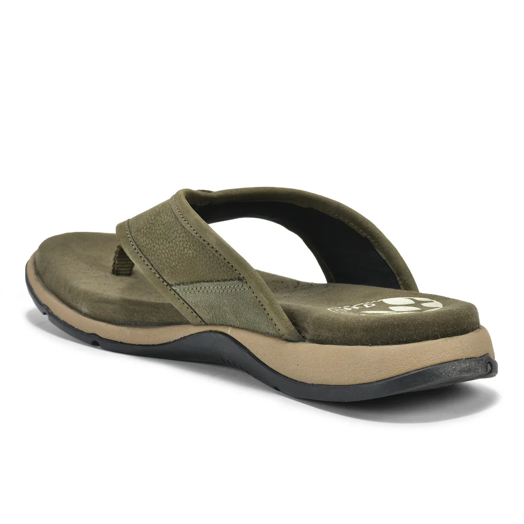 Woodland Men’s Olive Green Rubber Slippers - Thumbnail 4