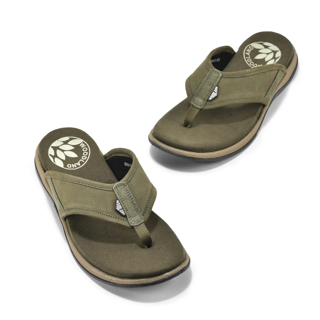 Woodland Men’s Olive Green Rubber Slippers - Thumbnail 8